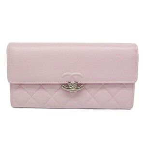 CHANEL Authentic Pink Leather Wallet